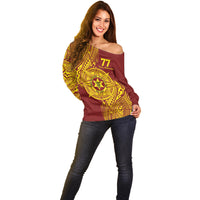Personalised Tonga High School 77th Anniversary Off Shoulder Sweater Special Kupesi Pattern