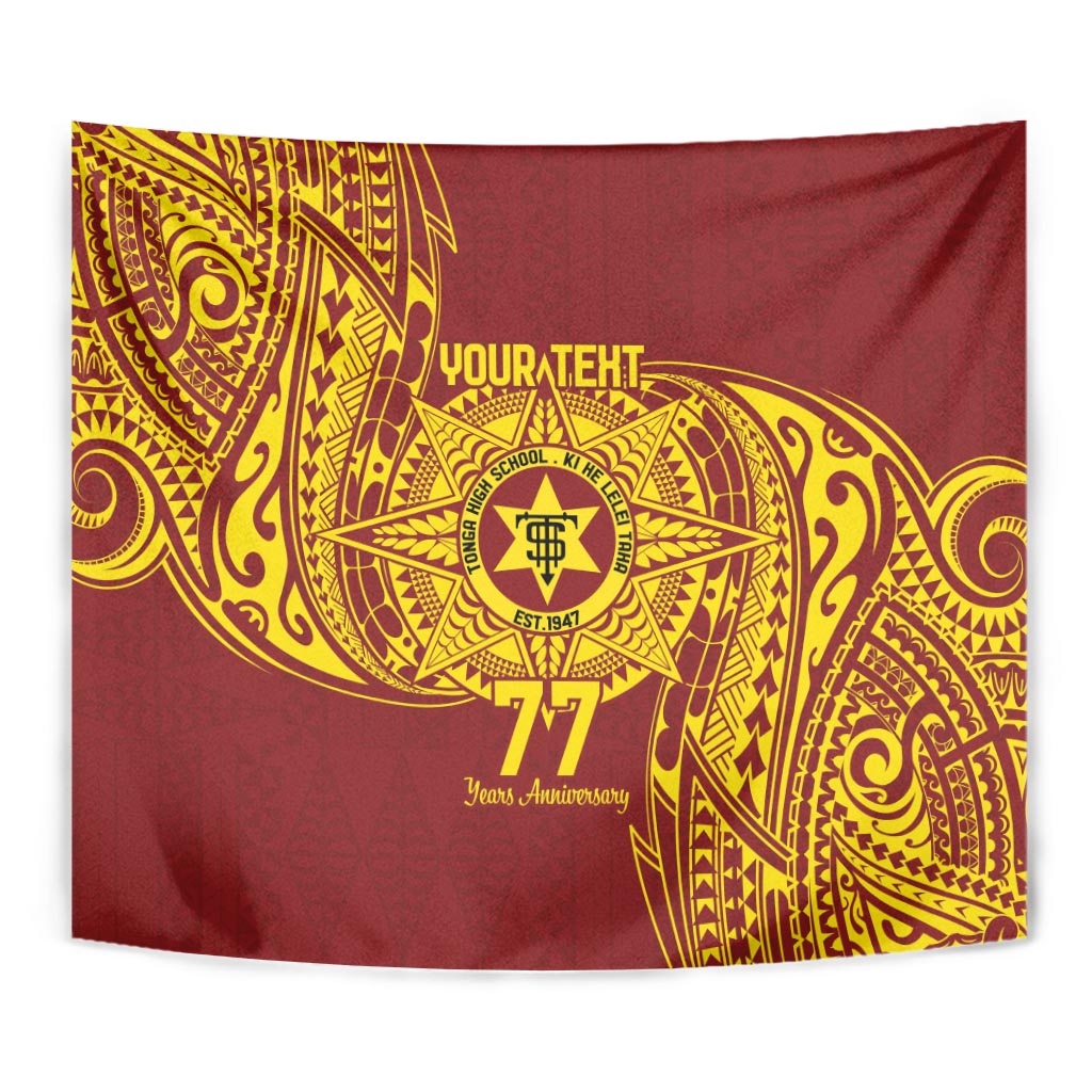 Personalised Tonga High School 77th Anniversary Tapestry Special Kupesi Pattern