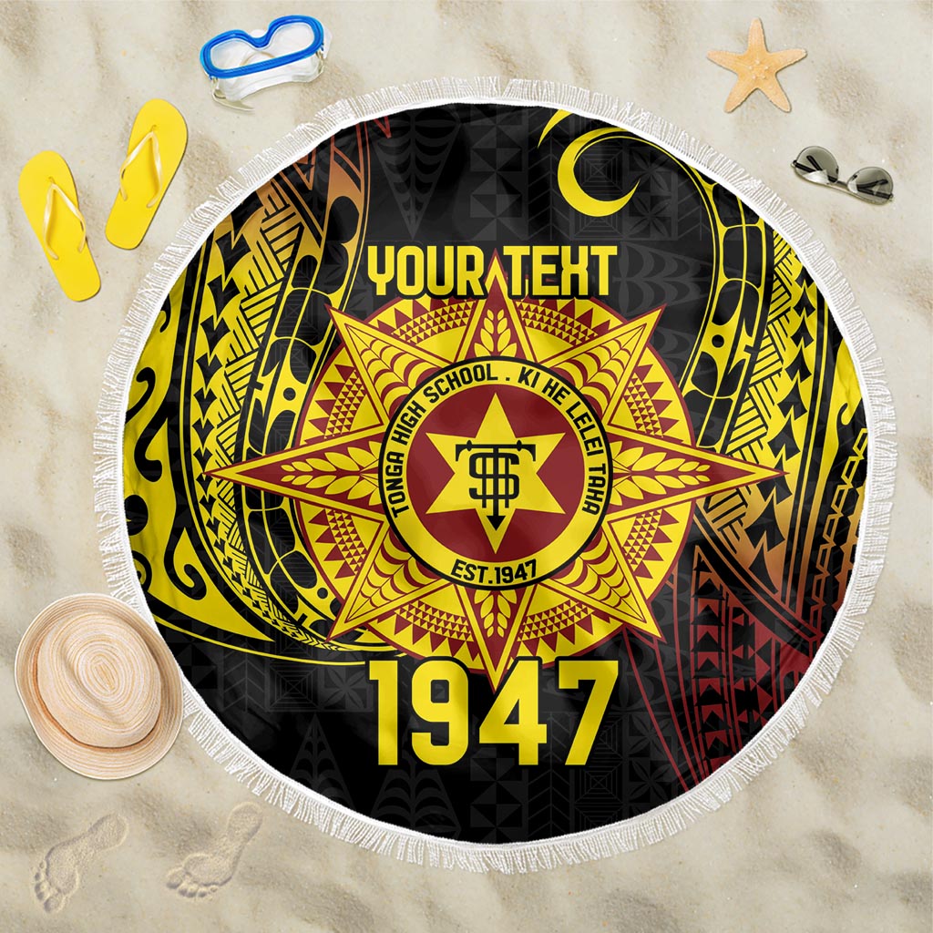 Personalised Tonga High School Beach Blanket Since 1947 Special Kupesi Pattern