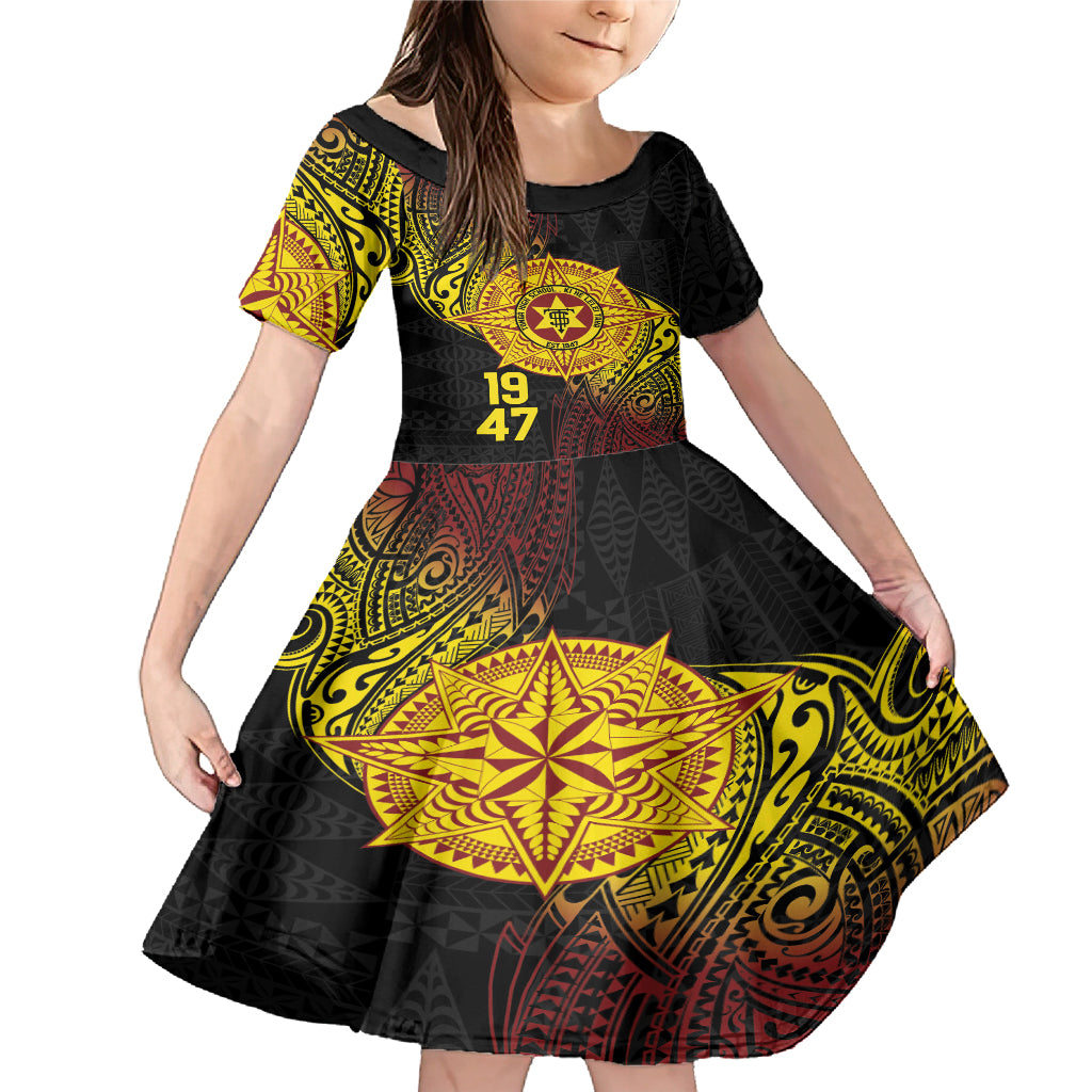 Personalised Tonga High School Family Matching Mermaid Dress and Hawaiian Shirt Since 1947 Special Kupesi Pattern