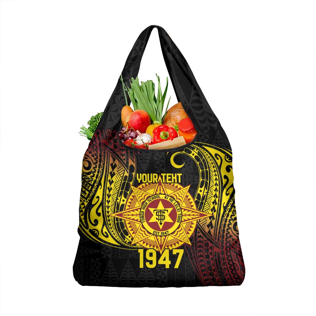 Personalised Tonga High School Grocery Bag Since 1947 Special Kupesi Pattern