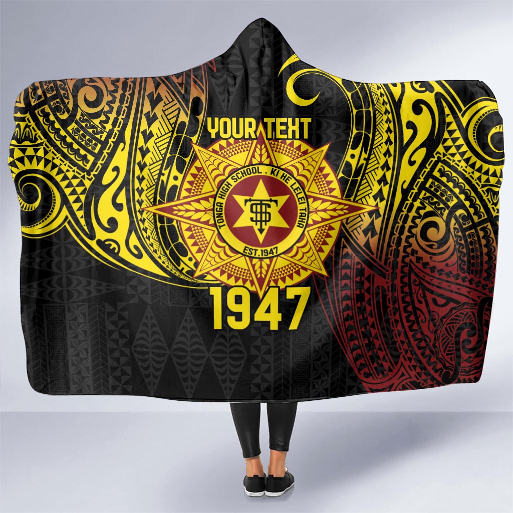 Personalised Tonga High School Hooded Blanket Since 1947 Special Kupesi Pattern