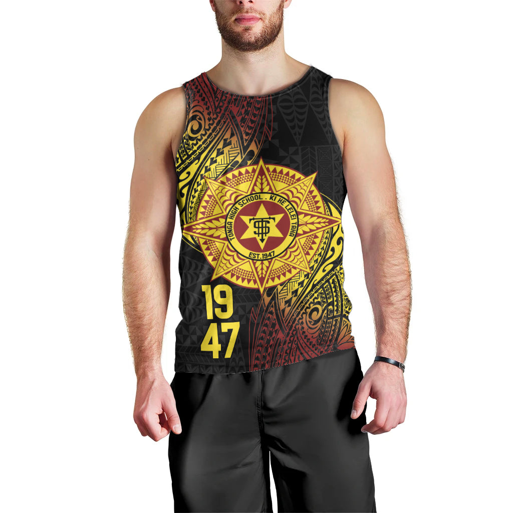 Personalised Tonga High School Men Tank Top Since 1947 Special Kupesi Pattern