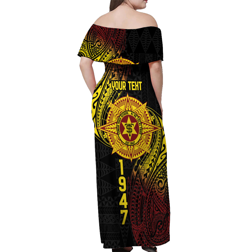 Personalised Tonga High School Off Shoulder Maxi Dress Since 1947 Special Kupesi Pattern