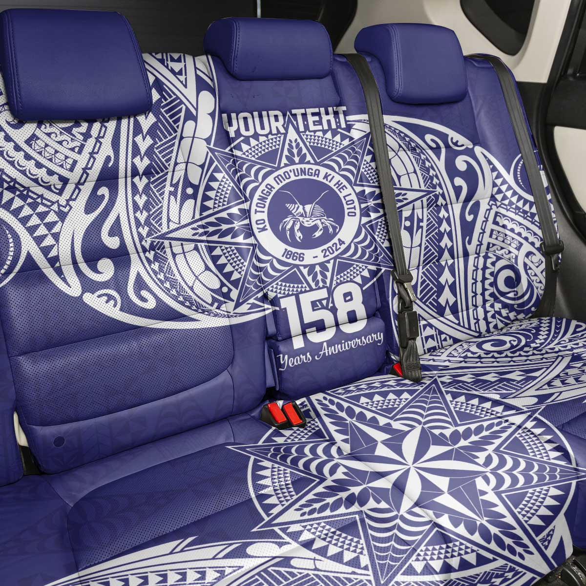 Personalised Tonga Tupou College Tolo 158th Anniversary Back Car Seat Cover Special Kupesi Pattern LT9
