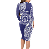 Personalised Tonga Tupou College Tolo 158th Anniversary Long Sleeve Bodycon Dress Special Kupesi Pattern