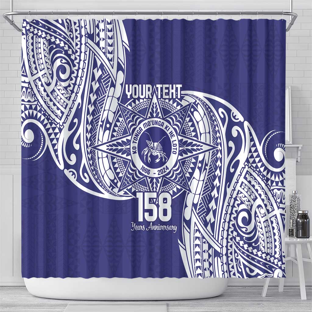 Personalised Tonga Tupou College Tolo 158th Anniversary Shower Curtain Special Kupesi Pattern LT9