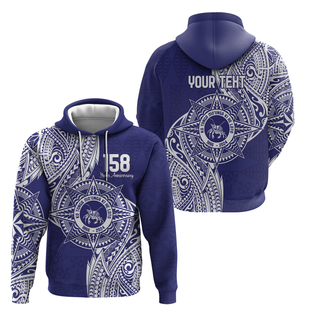 Personalised Tonga Tupou College Tolo 158th Anniversary Zip Hoodie Special Kupesi Pattern