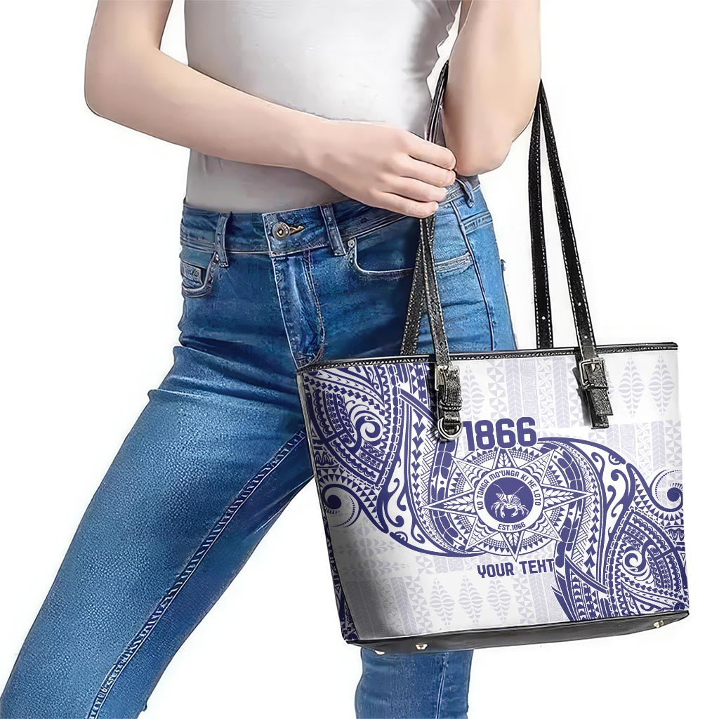 Personalised Tonga Tupou College Tolo Leather Tote Bag Since 1866 Special Kupesi Pattern