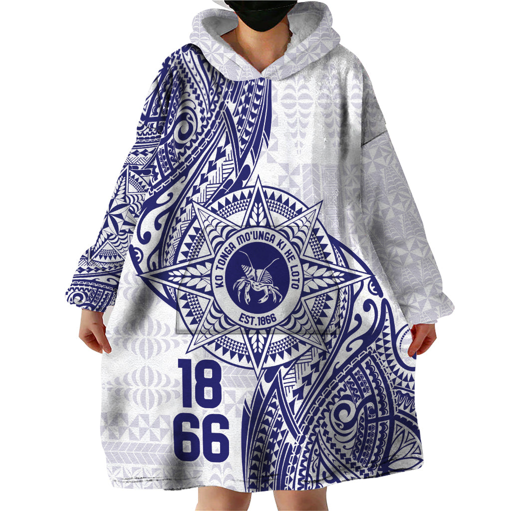 Personalised Tonga Tupou College Tolo Wearable Blanket Hoodie Since 1866 Special Kupesi Pattern