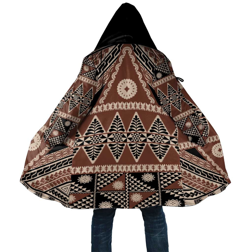 Vintage Bula Fiji Cloak Brown Tapa Masi Motif - Polynesian Pride