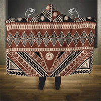 Vintage Bula Fiji Hooded Blanket Brown Tapa Masi Motif LT9 - Polynesian Pride