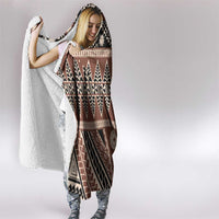 Vintage Bula Fiji Hooded Blanket Brown Tapa Masi Motif LT9 - Polynesian Pride