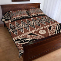 Vintage Bula Fiji Quilt Bed Set Brown Tapa Masi Motif