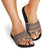 Vintage Bula Fiji Slide Sandals Brown Tapa Masi Motif - Polynesian Pride