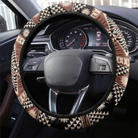 Vintage Bula Fiji Steering Wheel Cover Brown Tapa Masi Motif