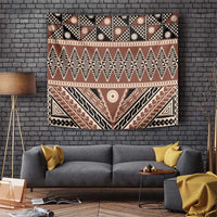 Vintage Bula Fiji Tapestry Brown Tapa Masi Motif LT9 Brown - Polynesian Pride