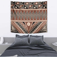 Vintage Bula Fiji Tapestry Brown Tapa Masi Motif LT9 - Polynesian Pride