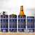 Vintage Bula Fiji 4 in 1 Can Cooler Tumbler Prussian Blue Tapa Masi Motif