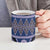 Vintage Bula Fiji Ceramic Mug Prussian Blue Tapa Masi Motif - Polynesian Pride