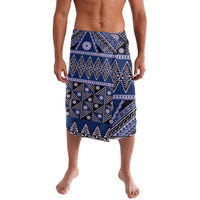 Vintage Bula Fiji Lavalava Prussian Blue Tapa Masi Motif