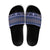 Vintage Bula Fiji Slide Sandals Prussian Blue Tapa Masi Motif - Polynesian Pride