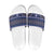 Vintage Bula Fiji Slide Sandals Prussian Blue Tapa Masi Motif - Polynesian Pride
