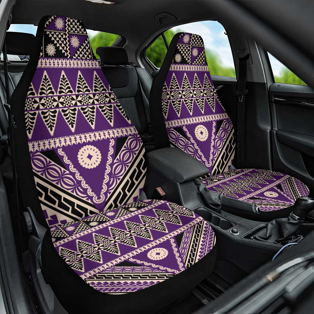Vintage Bula Fiji Car Seat Cover Purple Tapa Masi Motif