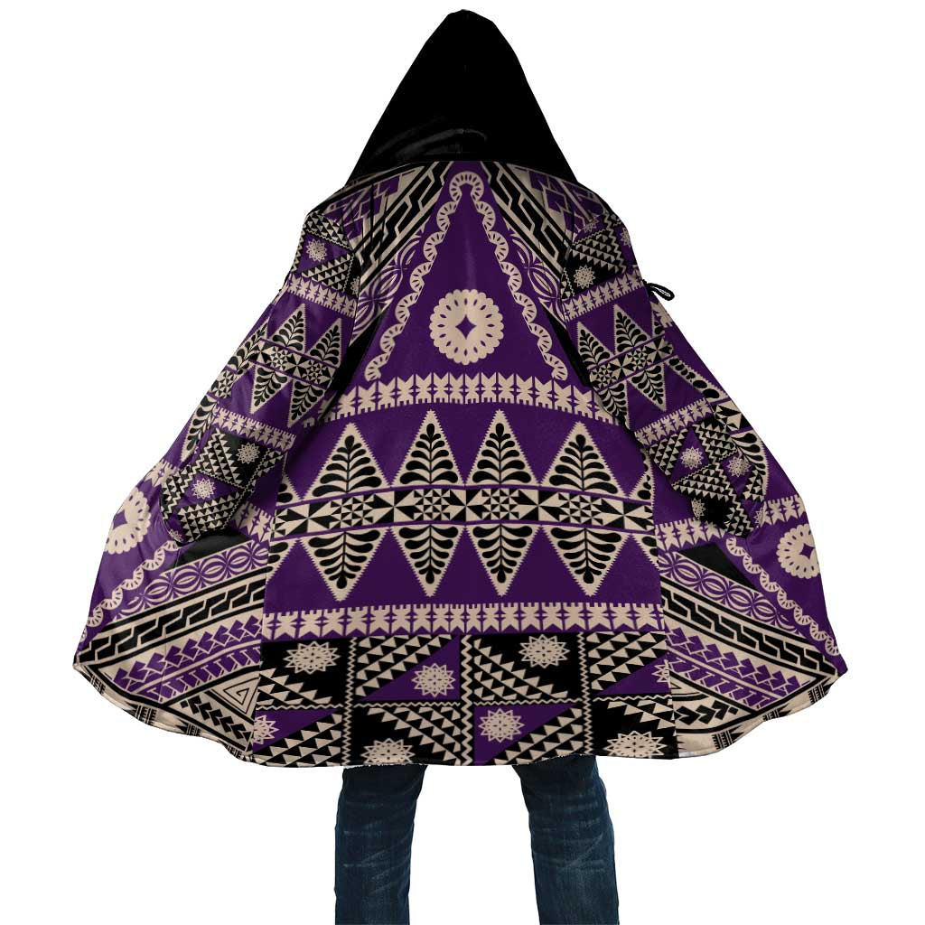 Vintage Bula Fiji Cloak Purple Tapa Masi Motif - Polynesian Pride