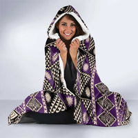 Vintage Bula Fiji Hooded Blanket Purple Tapa Masi Motif LT9 - Polynesian Pride