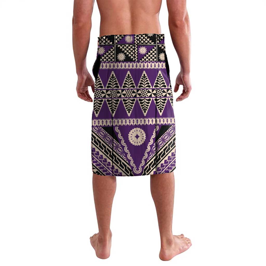 Vintage Bula Fiji Lavalava Purple Tapa Masi Motif