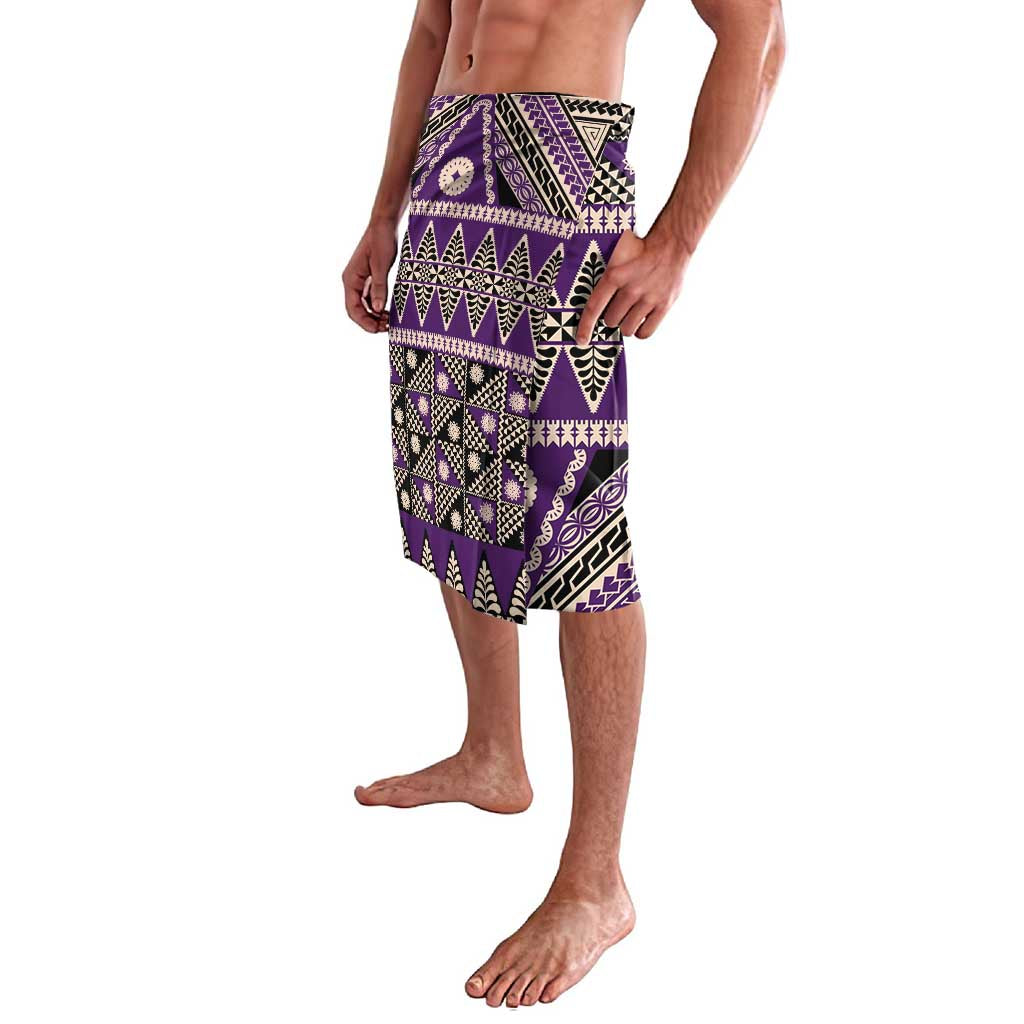 Vintage Bula Fiji Lavalava Purple Tapa Masi Motif