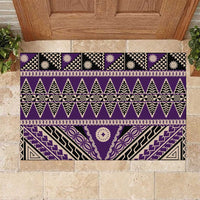 Vintage Bula Fiji Rubber Doormat Purple Tapa Masi Motif LT9 Purple - Polynesian Pride