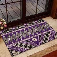 Vintage Bula Fiji Rubber Doormat Purple Tapa Masi Motif LT9 - Polynesian Pride