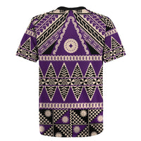 Vintage Bula Fiji Rugby Jersey Purple Tapa Masi Motif