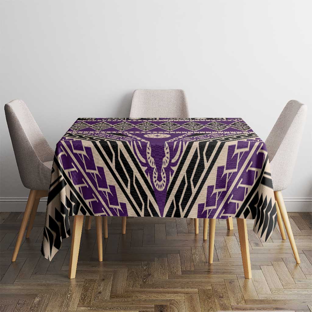 Vintage Bula Fiji Tablecloth Purple Tapa Masi Motif
