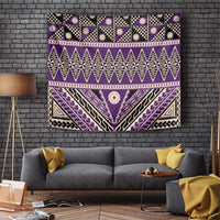 Vintage Bula Fiji Tapestry Purple Tapa Masi Motif LT9 Purple - Polynesian Pride