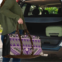 Vintage Bula Fiji Travel Bag Purple Tapa Masi Motif - Polynesian Pride