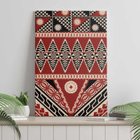 Vintage Bula Fiji Canvas Wall Art Red Tapa Masi Motif