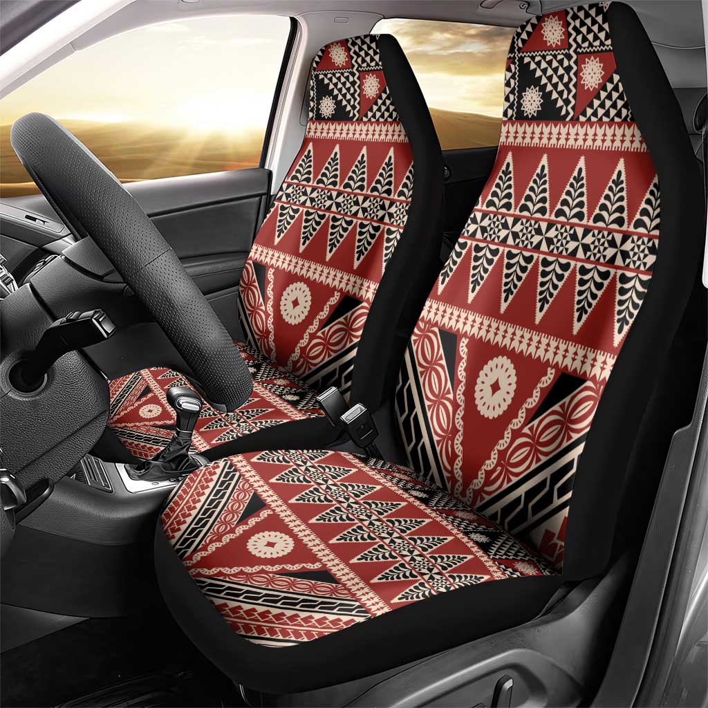 Vintage Bula Fiji Car Seat Cover Red Tapa Masi Motif