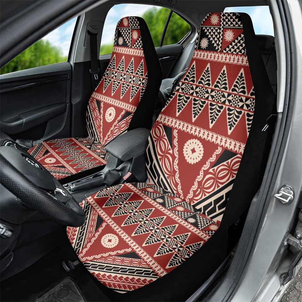 Vintage Bula Fiji Car Seat Cover Red Tapa Masi Motif