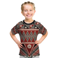 Vintage Bula Fiji Kid T Shirt Red Tapa Masi Motif LT9 Red - Polynesian Pride