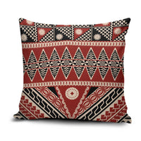 Vintage Bula Fiji Pillow Cover Red Tapa Masi Motif - Polynesian Pride