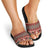 Vintage Bula Fiji Slide Sandals Red Tapa Masi Motif - Polynesian Pride