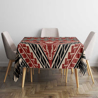 Vintage Bula Fiji Tablecloth Red Tapa Masi Motif