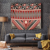 Vintage Bula Fiji Tapestry Red Tapa Masi Motif LT9 Red - Polynesian Pride