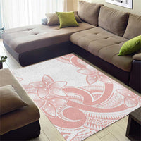 Polynesian Tribal Plumeria Lotu Tamaiti Area Rug Pastel Blush - Polynesian Pride