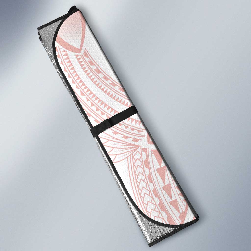 Polynesian Tribal Plumeria Lotu Tamaiti Auto Sun Shade Pastel Blush - Polynesian Pride