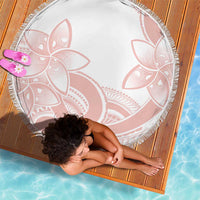 Polynesian Tribal Plumeria Lotu Tamaiti Beach Blanket Pastel Blush - Polynesian Pride