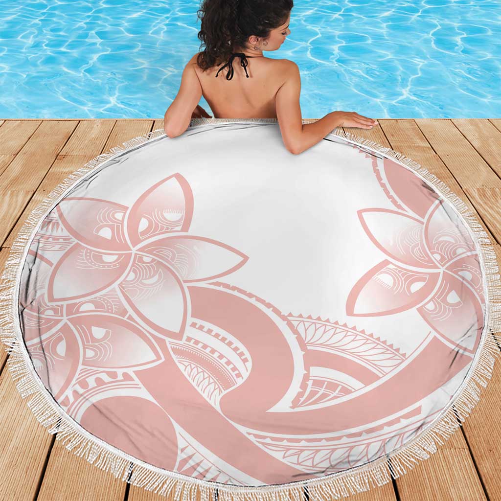 Polynesian Tribal Plumeria Lotu Tamaiti Beach Blanket Pastel Blush - Polynesian Pride